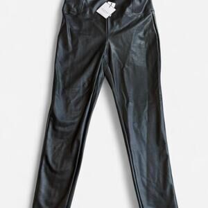 LAUNDRY BY SHELLI SEGAL Women M Black Faux Leather Leggings